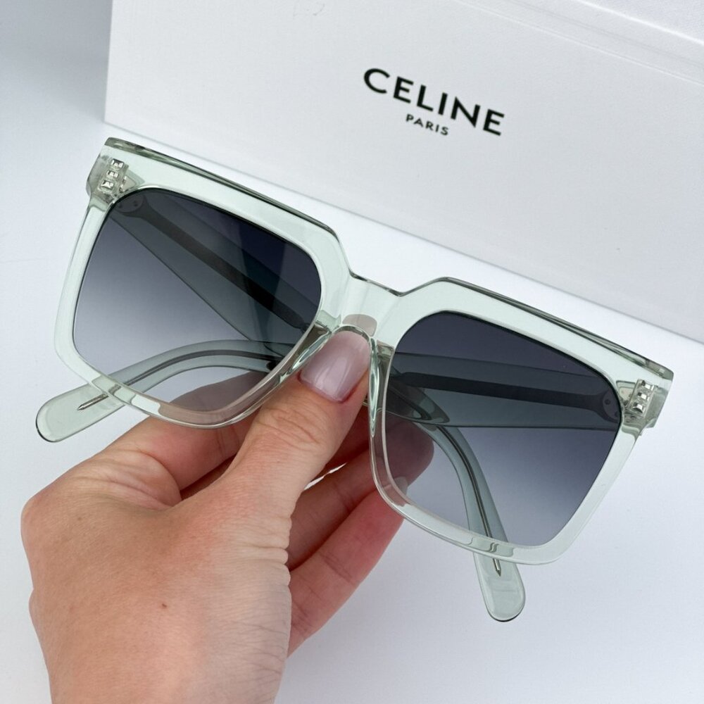 Celine CL4055IN 93B BRAND NEW Sunglasses Transparent Green Gradient Smoke Women